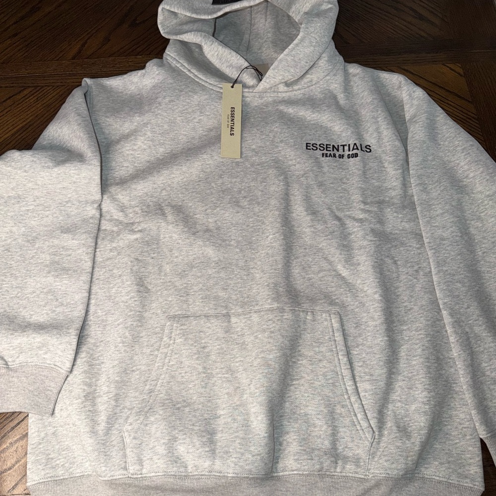 Fear of God Essentials Light Gray Hoodie
